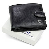 Класичне чоловіче портмоне з натуральної шкіри ST Leather В102 Чорний, фото 2