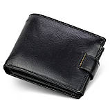 Класичне чоловіче портмоне з натуральної шкіри ST Leather В102 Чорний, фото 3