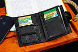 Чорне чоловіче портмоне з натуральної шкіри з відділенням під автодокументи Marco Coverna MC-2090H-1, фото 8