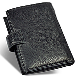 Чорний чоловічий гаманець вертикального типу з натуральної шкіри під документи Marco Coverna MC-5176-1, фото 2
