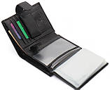 Чорний чоловічий гаманець вертикального типу з натуральної шкіри під документи Marco Coverna MC-5176-1, фото 5