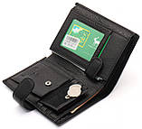 Чорний чоловічий гаманець вертикального типу з натуральної шкіри під документи Marco Coverna MC-5176-1, фото 6