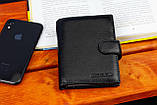 Чорний чоловічий гаманець вертикального типу з натуральної шкіри під документи Marco Coverna MC-5176-1, фото 7