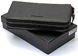 Чорний гаманець-клатч на дві блискавки з натуральної шкіри Marco Coverna B-5902B-1Q, фото 2