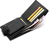 Шкіряне чоловіче портмоне на кнопці ST Leather ST-104-1 чорний, фото 6