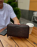Коричневий гаманець-клатч на блискавці з блоком під картки із натуральної шкіри Marco Coverna MC086-5901С, фото 3