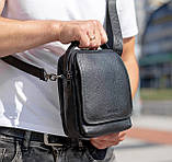 Чоловіча шкіряна сумка-барсетка через плече з ручкою TD-22011, фото 8