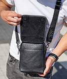 Чоловіча шкіряна сумка-барсетка через плече з ручкою TD-22011, фото 9