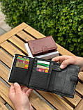 Чоловічий шкіряний гаманець люкс, чоловіче портмоне натуральна шкіра HORTON 301B, фото 6