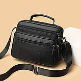 Чоловіча сумка-барсетка з ручкою шкіряна з ременем через плече чорна BEXHILL BX-14440B, фото 10