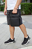 Чоловіча сумка-мессенджер на два відділення шкіряна чорна Tiding Bag 7459, фото 4