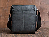 Шкіряна чоловіча сумка-месенджер з натуральної шкіри чорна Tiding Bag 6197, фото 6