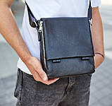 Шкіряна чоловіча сумка-месенджер з натуральної шкіри чорна Tiding Bag 6197, фото 10