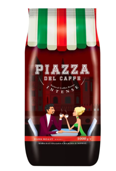 Кава Piazza Del Caffe INTENSE в зернах 1 кг