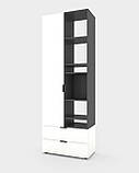 Шафа Home A001R 800х420х2300 ЛДСП Білий Сніг - Антрацит, фото 3