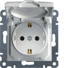 Розетка з з/к з кришкою Lumina, біла, 16А/230В (WL1150)
