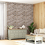 Панель самоклеюча 3D КАТЕРИНОСЛАВСЬКА ЦЕГЛА БЕЖ 700х770х2мм, фото 4