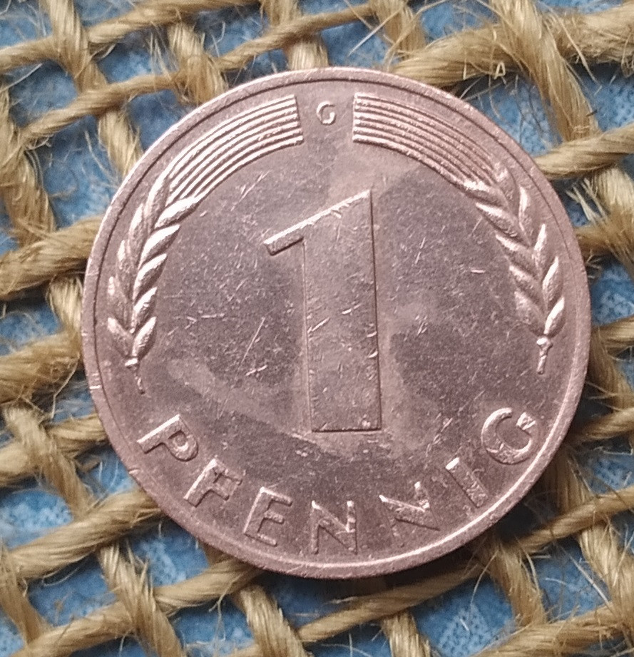 1 пфенiг 1968 року. (G) Нiмеччина - ФРН, фото 1
