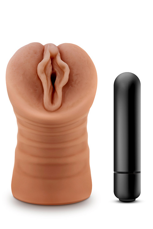 Мастурбатор вагіна реалістичний Blush Sofia з куляю, що вібрує, коричневий, фото 1