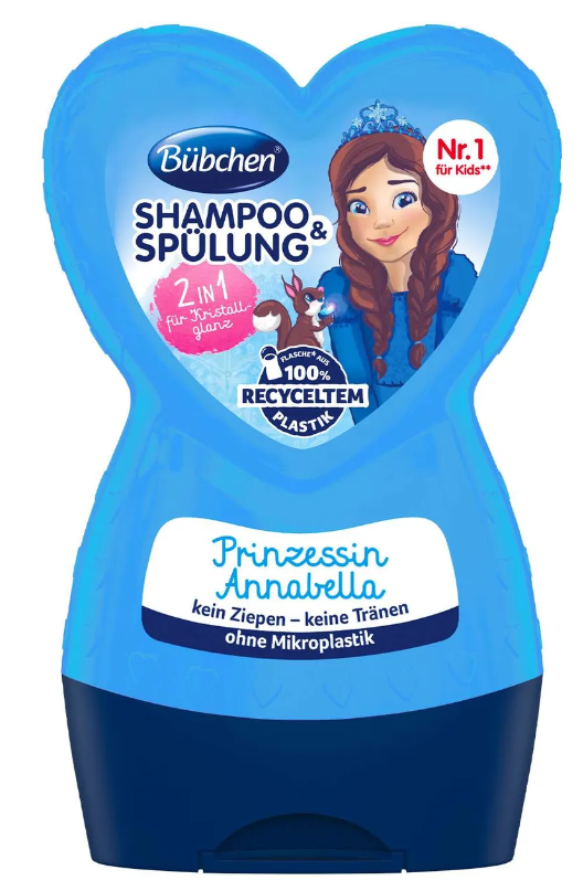 Шампунь-ополіскувач Bubchen Принцеса Аннабелла 2в1 з чарівним блиском, 230мл, фото 1