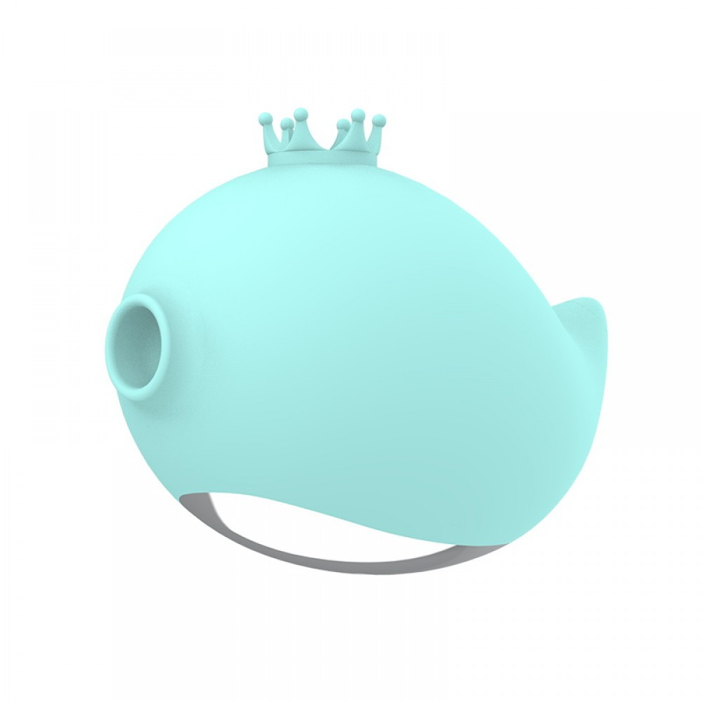 Вакуумний стимулятор клітора у вигляді рибки BOSS SERIES RACHEL з вібрацією, блакитний, фото 1