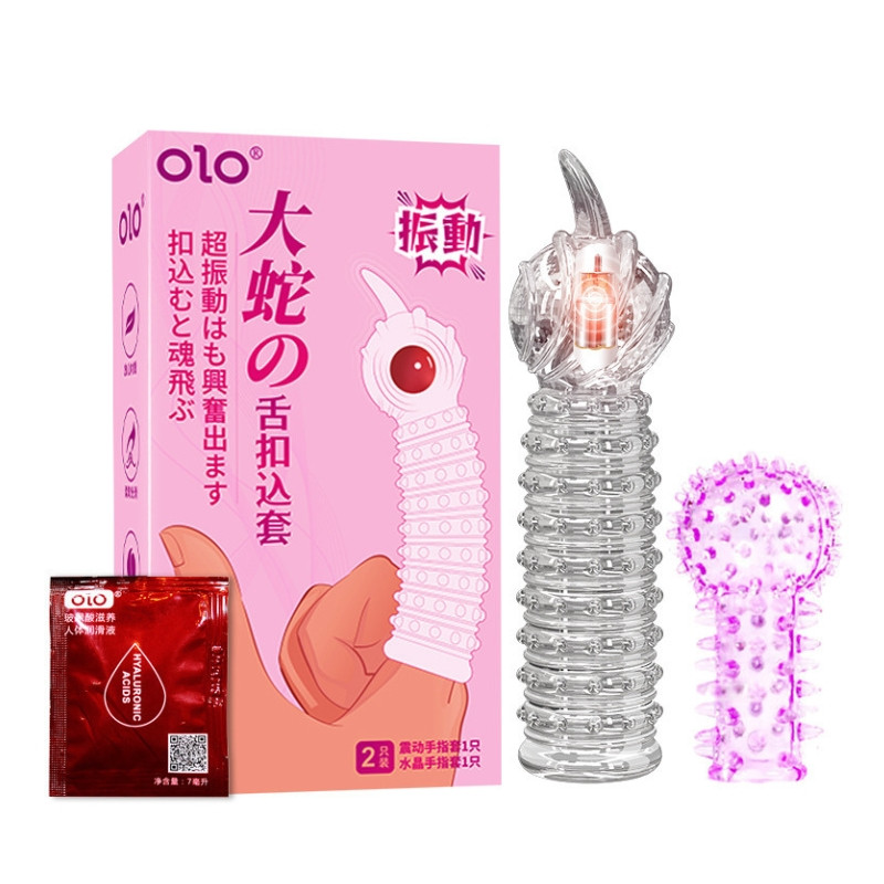 Насадки OLO (насадка з вібратором для пальця 1 шт.+ звичайна насадка для пальця 1 шт.), фото 1