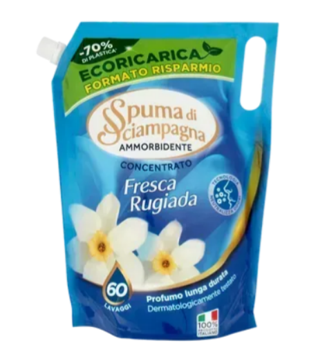 Кондиціонер для білизни концентрований Spuma di Sciampagna fresca rugiada 1200 мл 60 прань, фото 1