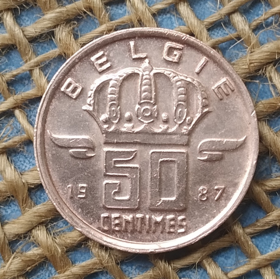 50 сантимiв 1987 року. Бельгiя, фото 1
