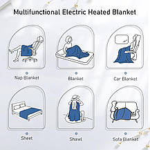 Електроковдра плед Ковдра з електропідігрівом, велика, 130 x 180 см, Німеччина, фото 4