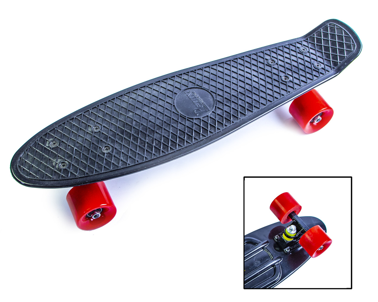 Пенні Борд Black Penny Board. Чорний, на МАТОВИХ колесах