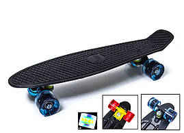 Пенні Борд Black Penny Board. Чорний колір. Колеса світяться
