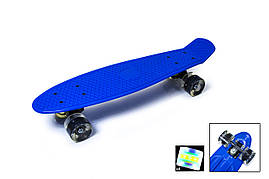 Пластборд Penny Board BLUE Синій. СВІТЛО колеса