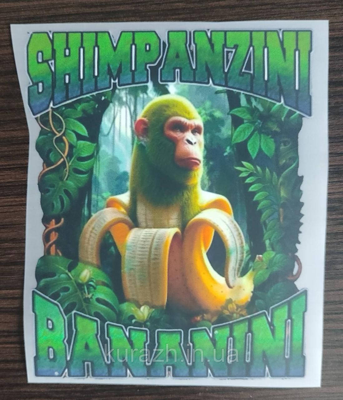 Термонаклейка на одяг "SHIMPANZINI BANANINI"