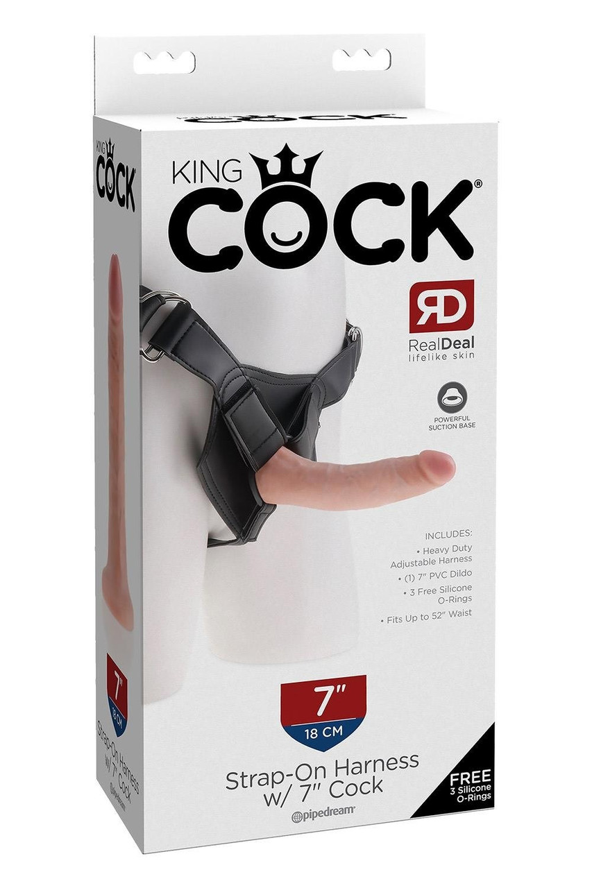 Страпон реалістичний Pipedream King Cock Strap-On з кільцевим кріпленням, на трусиках, бежевий, фото 1