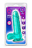 Фалоімітатор реалістичний Blush B Yours Plus Rock n Roll на присосці, бірюзовий, фото 4