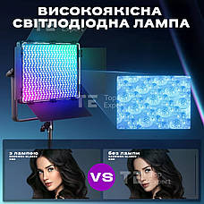 Відеосвітло NEERWER NL480S RGB 28W постійне світло для фото, відео зі штативом 2.1 м. Студійне світло., фото 4