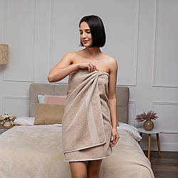 Рушник банний махровий Туреччина (бежевий) 140х70 см.