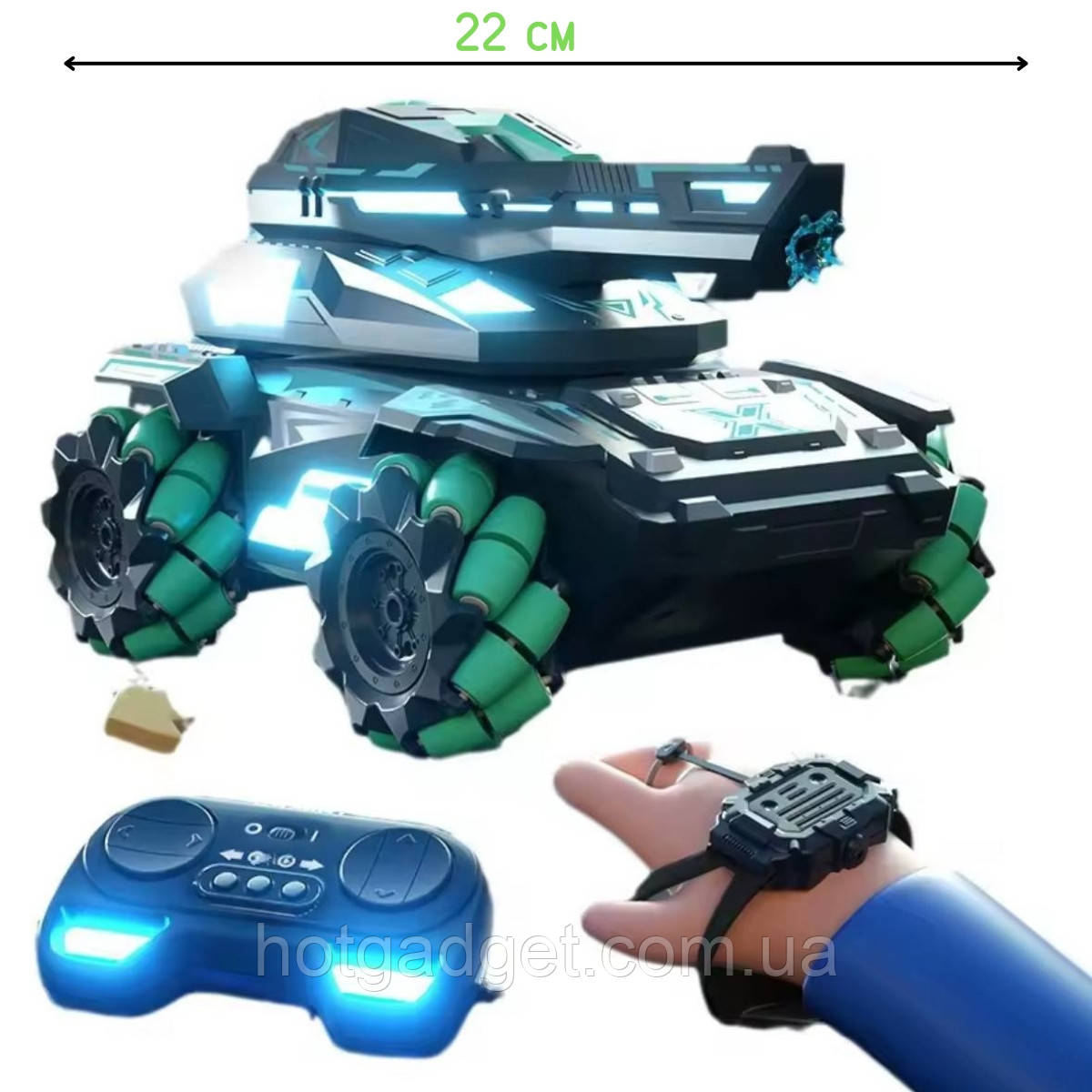 Машинка на радіокеруванні JJRC Q171 танк стріляє орбізами, дрифтова машинка танк всюдихід на радіокеруванні