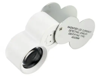 Лупа ювелірна NO.9888 з LED підсвічуванням + UV, 40-а кратне збільшення, діам.-25мм, фото 1