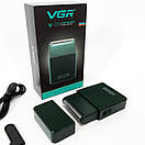 Електробритва VGR V-376 GREEN шейвер, Професійний шейвер-електробритва, Портативна бритва, фото 4