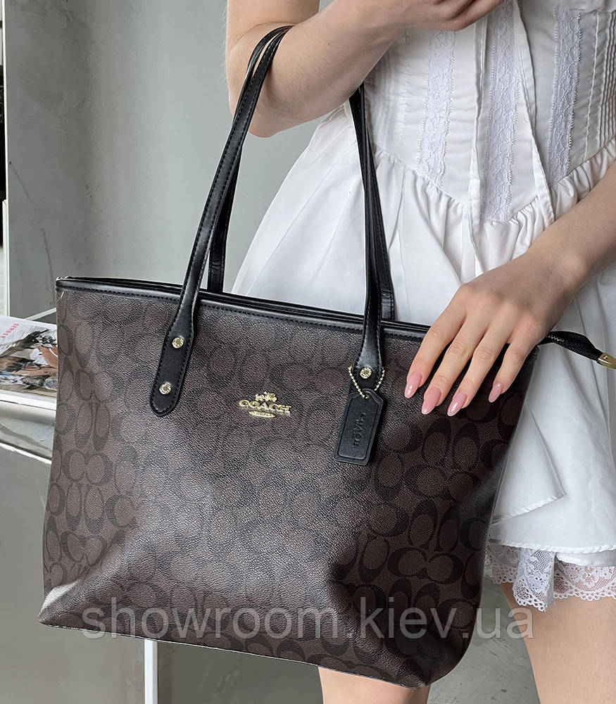 Жіноча сумка шопер Coach City Tote коричнева, фото 1