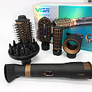 Фен стайлер для укладання та завивання волосся VGR V-491 6 в 1, Professional, 1000 Вт, Фен із насадками, фото 6