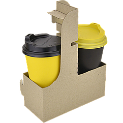 Кейс-холдер для стаканів на 2 секції крафт 50шт