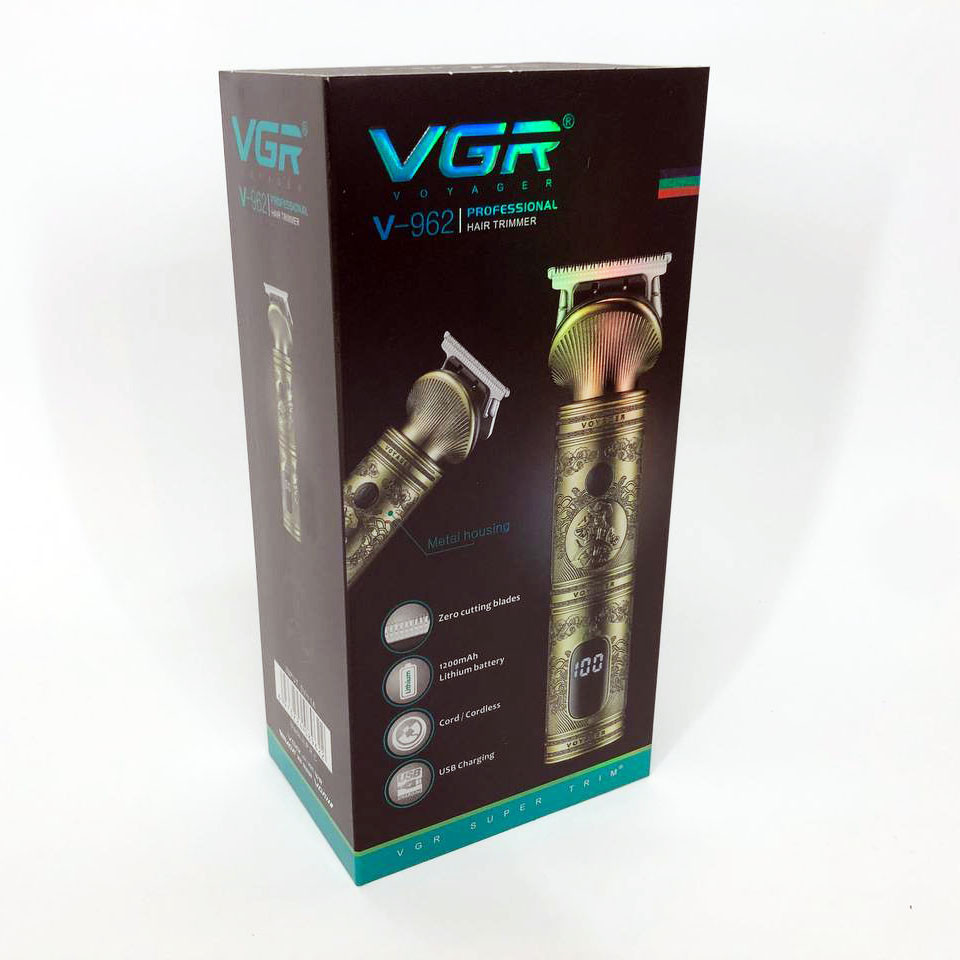 Акумуляторна машинка для стриження волосся VGR V-962 тример для бороди та вусів із насадками 1-7 мм