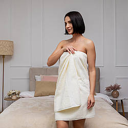 Рушник банний махровий Туреччина (кремовий) 140х70 см