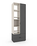 Шафа Home A001L 800х420х2300 ЛДСП Антрацит - Кашемір, фото 3