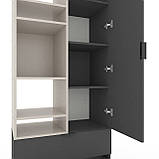Шафа Home A001L 800х420х2300 ЛДСП Антрацит - Кашемір, фото 4