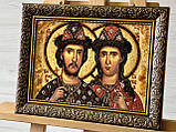 Іменна ікона з янтаря " Святий Борис і Гліб "  , ікона з бурштину Бориса і Гліба, фото 3