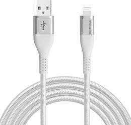 Кабель Glasscove BRAID2 USB - Lightning 2.4A 1 м White (GB-AL12WH) (00902)