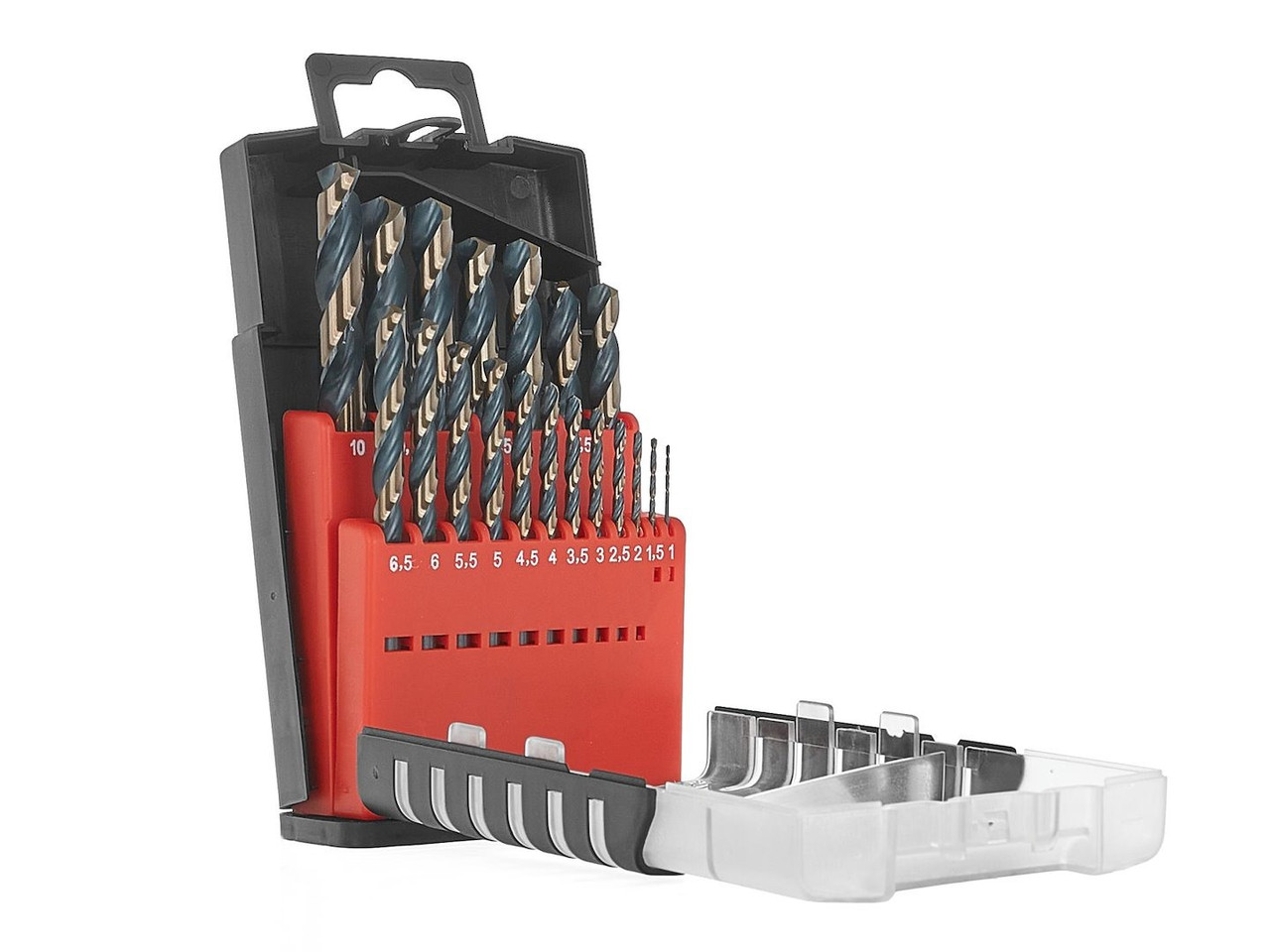Набір свердел для металу hss 1–10 мм 19 шт geko t02001, свердла по металу, набір для свердління, фото 1